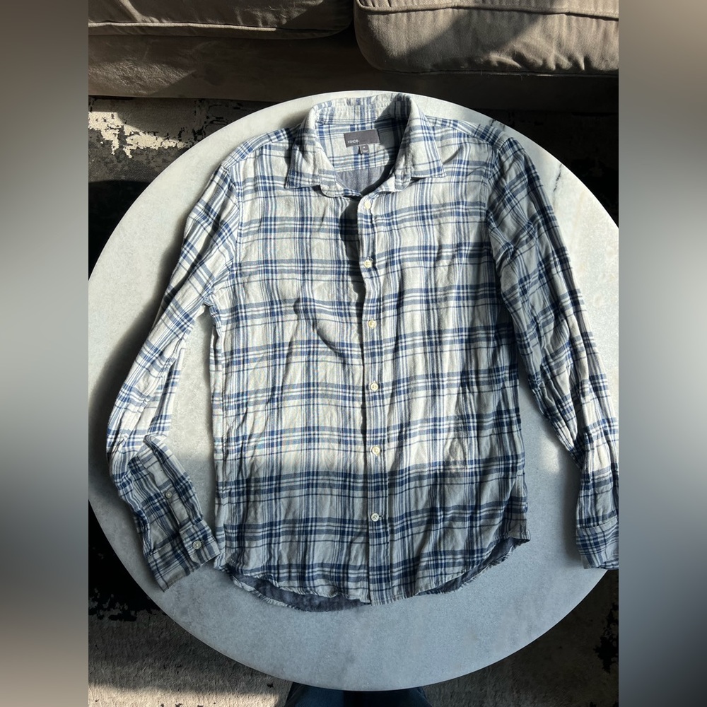 VINCE Plaid Shirt MENS SIZE M MEDIUM